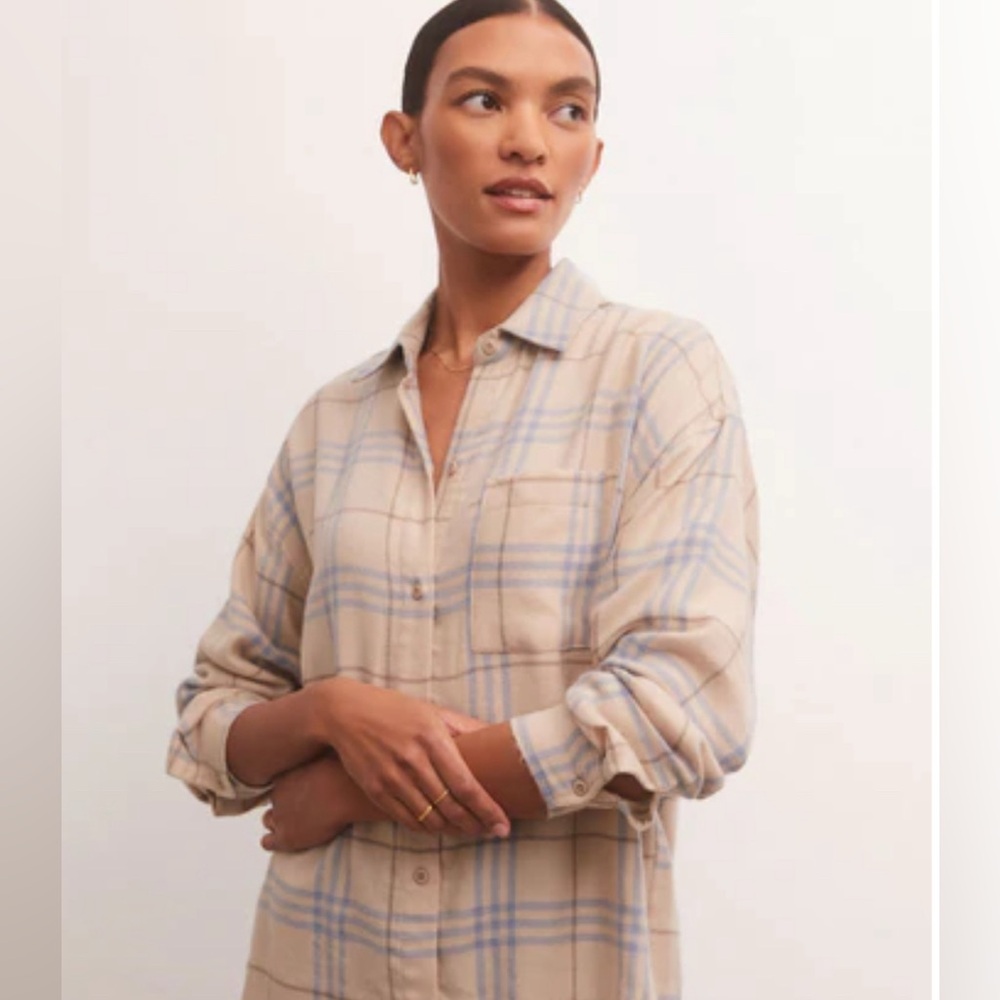 Z Supply River Plaid Button Down Flannel Shirt